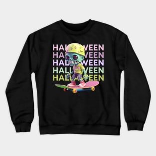 skeleton man skateboarding Crewneck Sweatshirt